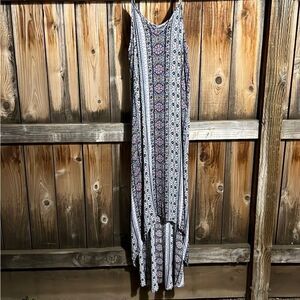 Knox Rose tank dress boho shabby chic hi-lo maxi blue Sz 1 small FIRM on PRICE